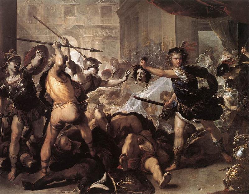 GIORDANO, Luca Perseus Fighting Phineus and his Companions dfhj France oil painting art